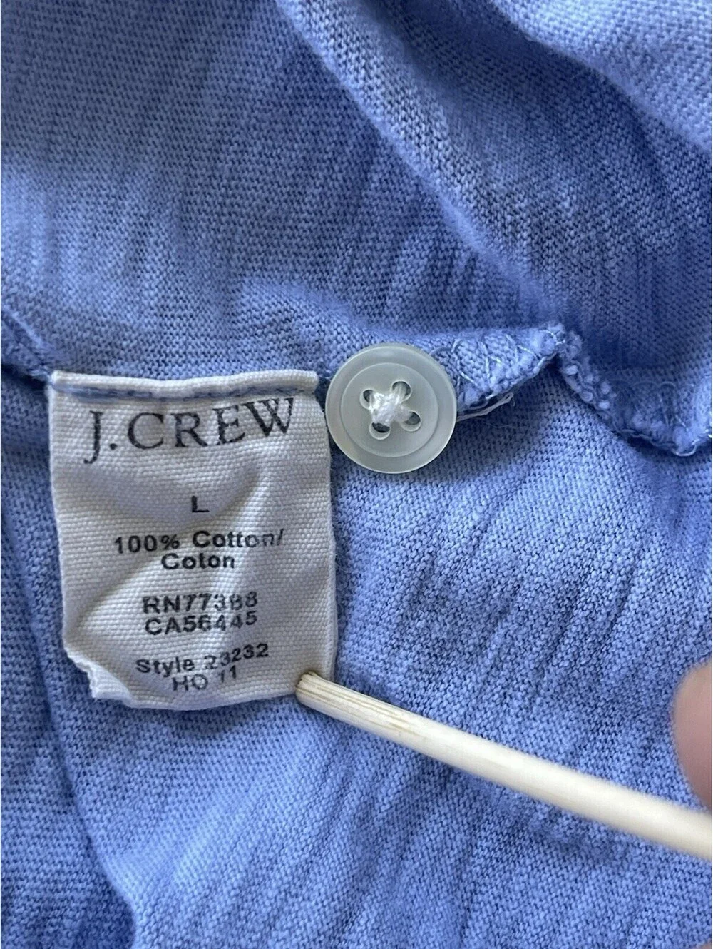 J. Crew Mens Golf Polo Shirt 100% Cotton Short Sleeve Slit Hem Purple Sz. Large.